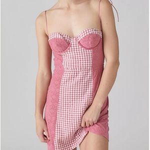 Urban Outfitters Felicity Eyelet Bustier Mini Dress